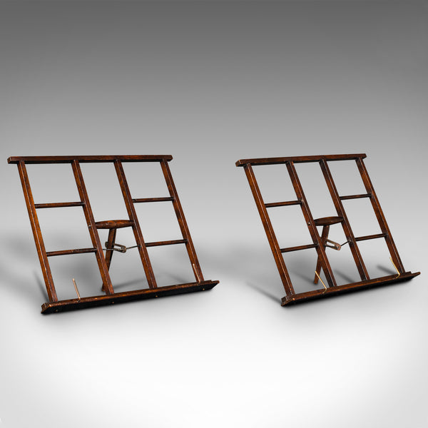 Pair Of Antique Duet Stands, French, Adjustable, Sheet Music Rest, Victorian