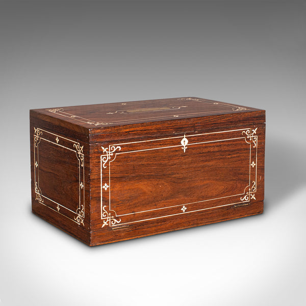 Antique Campaign Correspondence Box, Anglo Indian, Colonial, Writing, Victorian