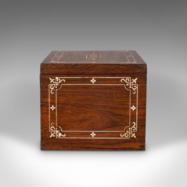 Antique Campaign Correspondence Box, Anglo Indian, Colonial, Writing, Victorian