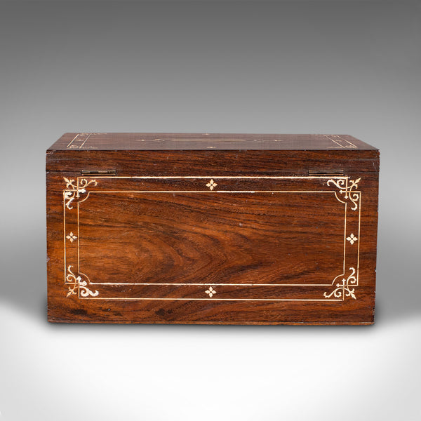Antique Campaign Correspondence Box, Anglo Indian, Colonial, Writing, Victorian