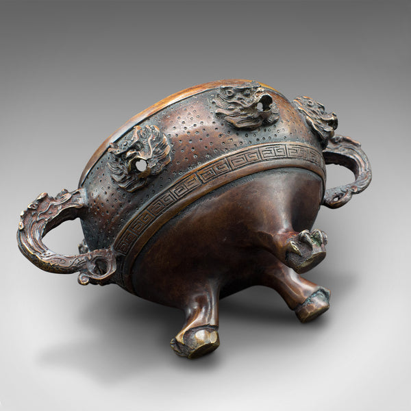 Antique Decorative Censer, Chinese, Bronze, Incense Burner, Dragon, Victorian