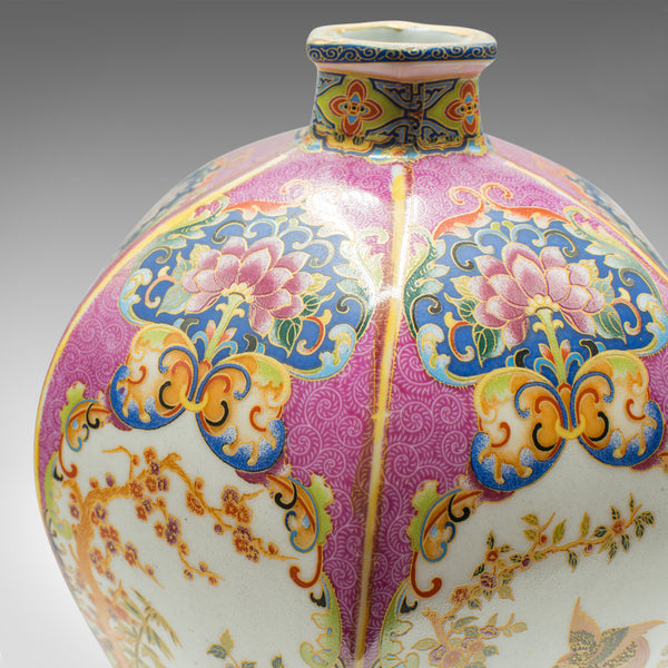 Antique Hexagonal Posy Vase, Chinese, Ceramic, Baluster Urn, Victorian, Qing