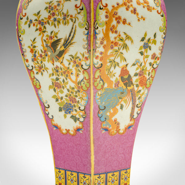 Antique Hexagonal Posy Vase, Chinese, Ceramic, Baluster Urn, Victorian, Qing