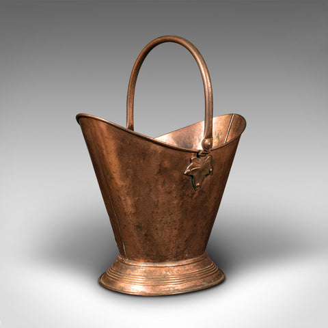 Antique Fireside Bin, English, Copper, Firewood Store, Coal Scuttle, Victorian