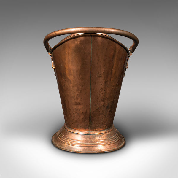 Antique Fireside Bin, English, Copper, Firewood Store, Coal Scuttle, Victorian