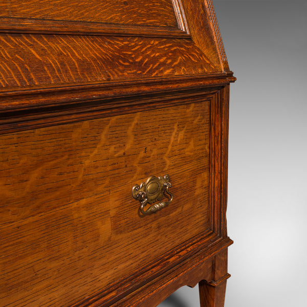 Antique Metamorphic Drink Cabinet, English Oak, Bureau Form, Cocktail, Victorian