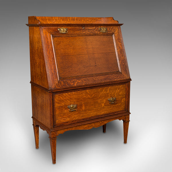 Antique Metamorphic Drink Cabinet, English Oak, Bureau Form, Cocktail, Victorian