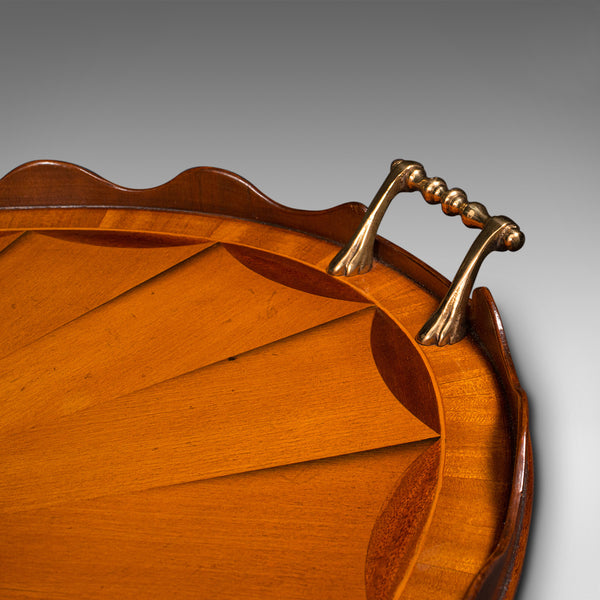 Antique Decorative Serving Tray, English, Satinwood, Afternoon Tea, Victorian