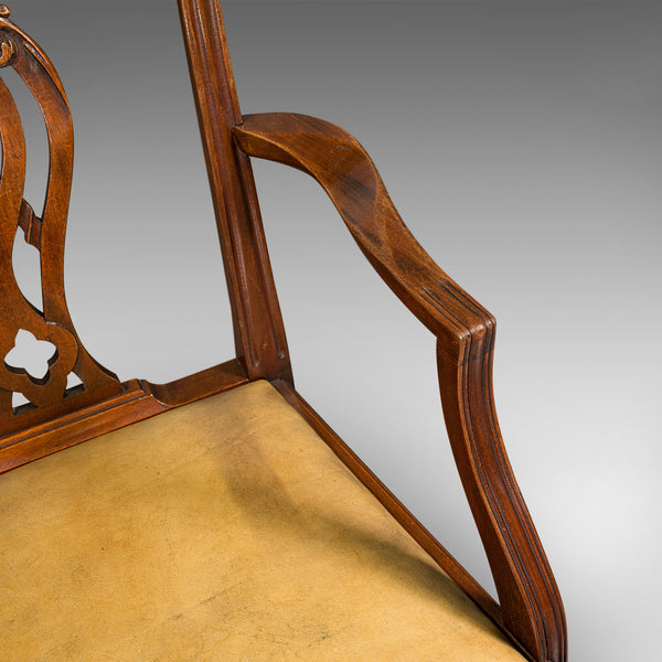 Set of 10 Antique Carver Dining Chairs, English, Chippendale Revival, Victorian