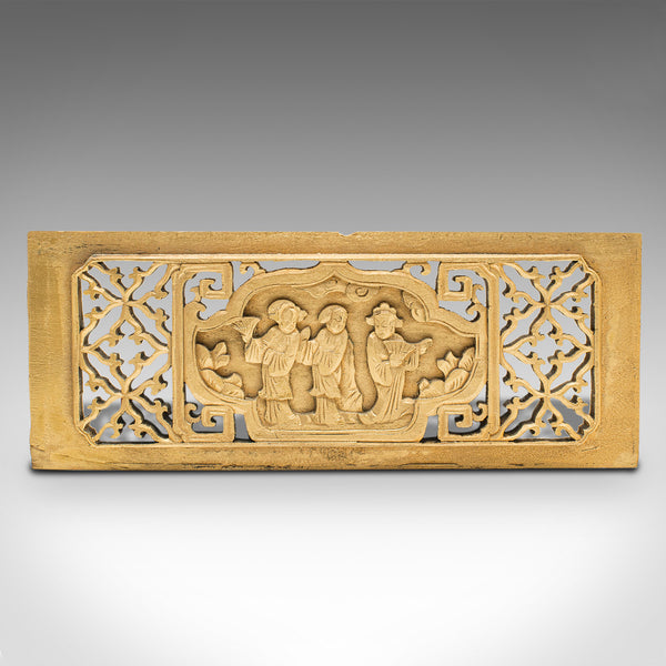 Pair Of Antique Decorative Panels, Japanese, Carved Fretwork, Victorian, C.1900