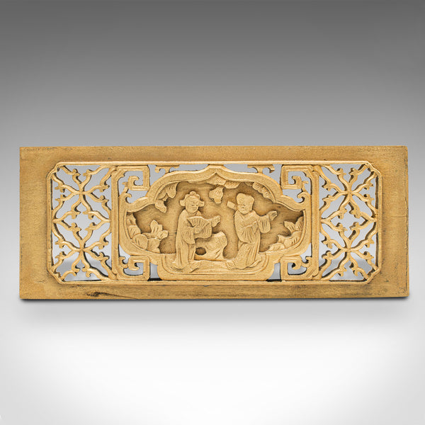 Pair Of Antique Decorative Panels, Japanese, Carved Fretwork, Victorian, C.1900