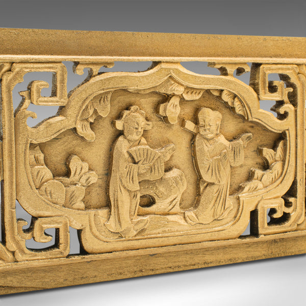 Pair Of Antique Decorative Panels, Japanese, Carved Fretwork, Victorian, C.1900