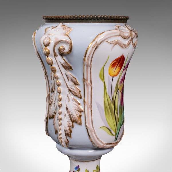 Antique Mantlepiece Vase, French, Ceramic, Planter, Jardiniere, Victorian, 1900