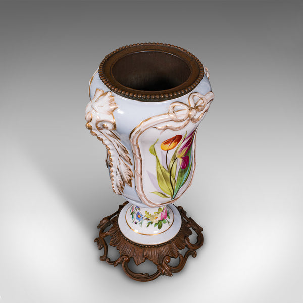 Antique Mantlepiece Vase, French, Ceramic, Planter, Jardiniere, Victorian, 1900