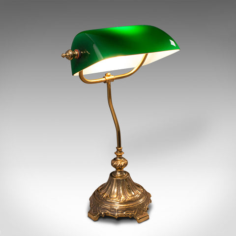 Vintage Barrister's Lamp, English, Adjustable, Banker's Desk Light, Mid Century