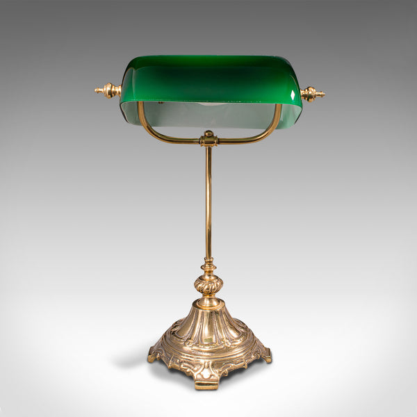 Vintage Barrister's Lamp, English, Adjustable, Banker's Desk Light, Mid Century