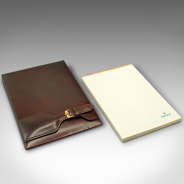 Vintage Rolex Dealer's Quote Pad, Swiss, Leather Bound, Notebook Slip, Late 20th