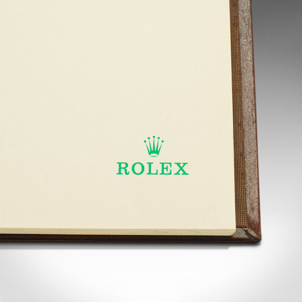 Vintage Rolex Dealer's Quote Pad, Swiss, Leather Bound, Notebook Slip, Late 20th