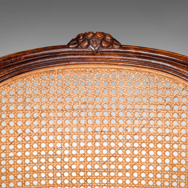 Pair Of Vintage Bergere Armchairs, French, Beech, Cane, Elbow Chair, Circa 1960