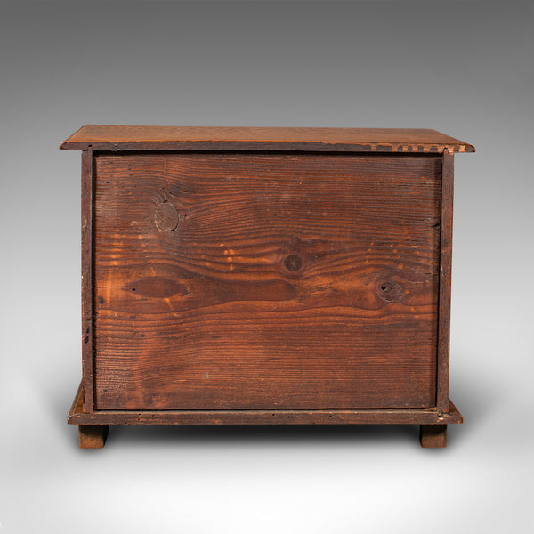 Small Antique Apprentice Chest Of Drawers, English, Oak, Decorative, Georgian