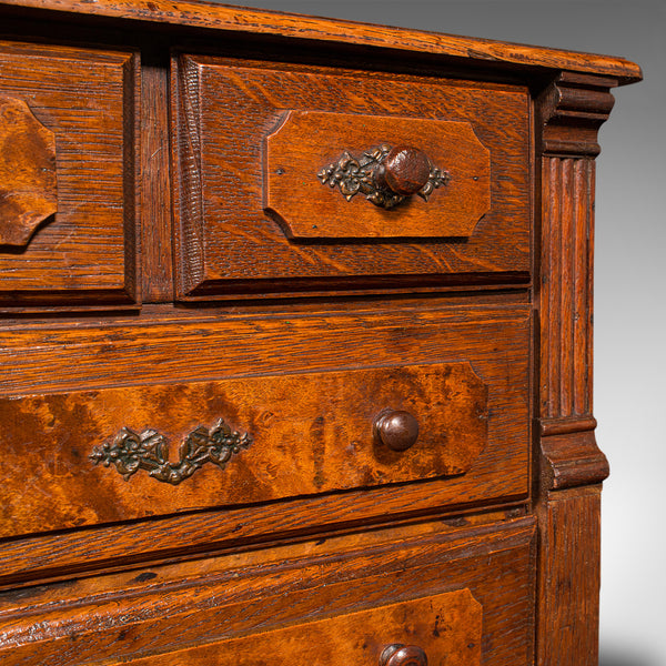 Small Antique Apprentice Chest Of Drawers, English, Oak, Decorative, Georgian