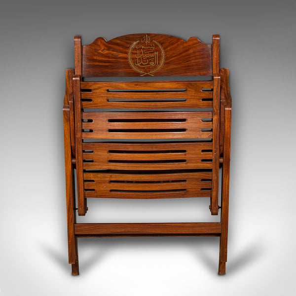 Set Of 6 Vintage Terrace Chairs, Middle Eastern, Teak, Folding, Veranda, Steamer