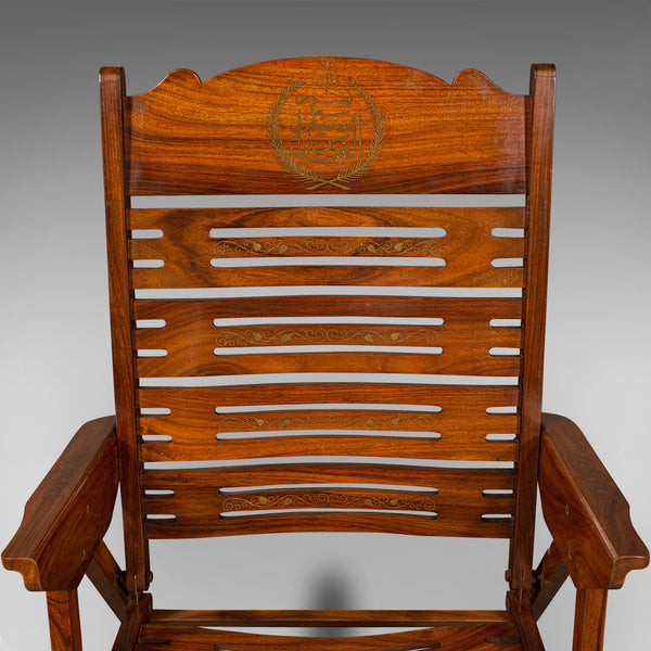 Set Of 6 Vintage Terrace Chairs, Middle Eastern, Teak, Folding, Veranda, Steamer