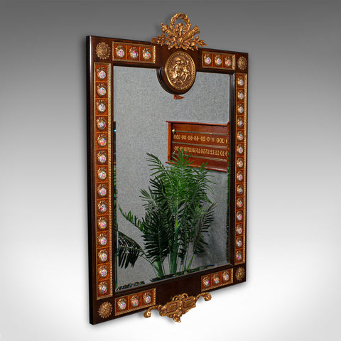 Large Vintage Decorative Mirror, Continental, Walnut, Overmantle, Italianate