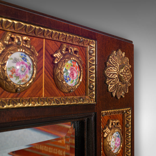 Large Vintage Decorative Mirror, Continental, Walnut, Overmantle, Italianate