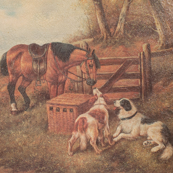 Small Vintage Rural Scene, English, Decorative Picture, Countryside, Equine