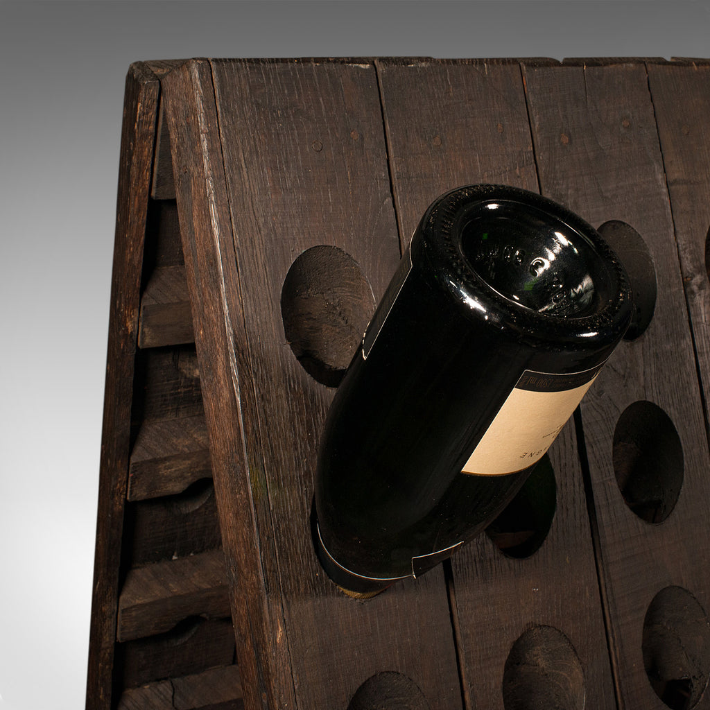 Antique Chateau Wine Riddler, French, Oak, 120 Bottle, Champagne Rack ...
