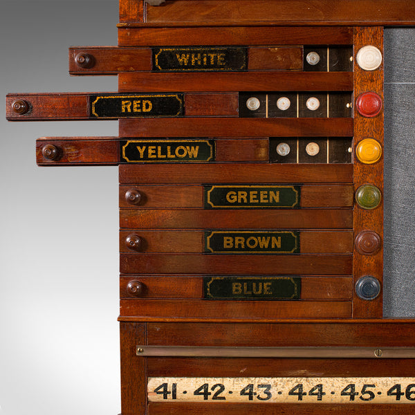 Large Antique Billiard Scoreboard Cabinet, Walnut, Burroughes & Watts, Edwardian