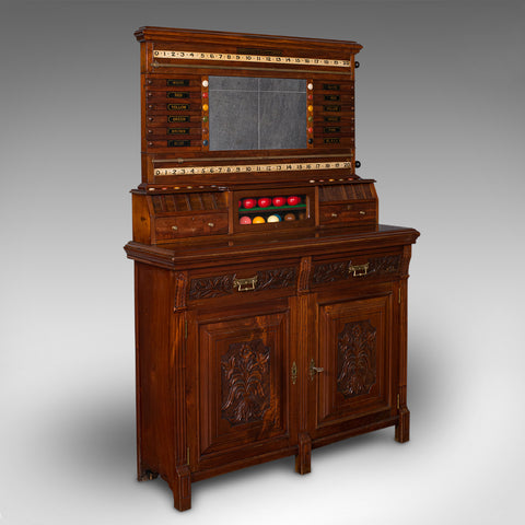 Large Antique Billiard Scoreboard Cabinet, Walnut, Burroughes & Watts, Edwardian