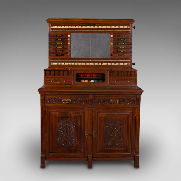 Large Antique Billiard Scoreboard Cabinet, Walnut, Burroughes & Watts, Edwardian