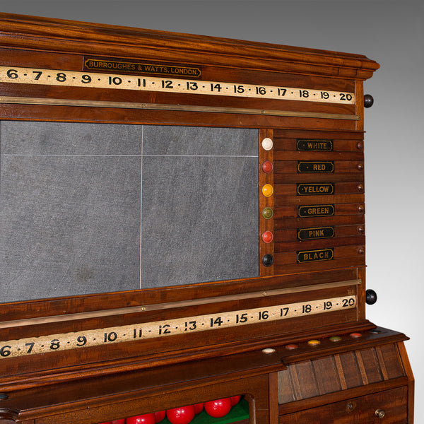 Large Antique Billiard Scoreboard Cabinet, Walnut, Burroughes & Watts, Edwardian