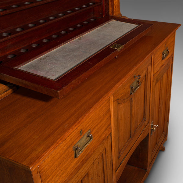 Large Antique Score Cabinet, English Walnut, Billiard, Pool, Thurston, Edwardian