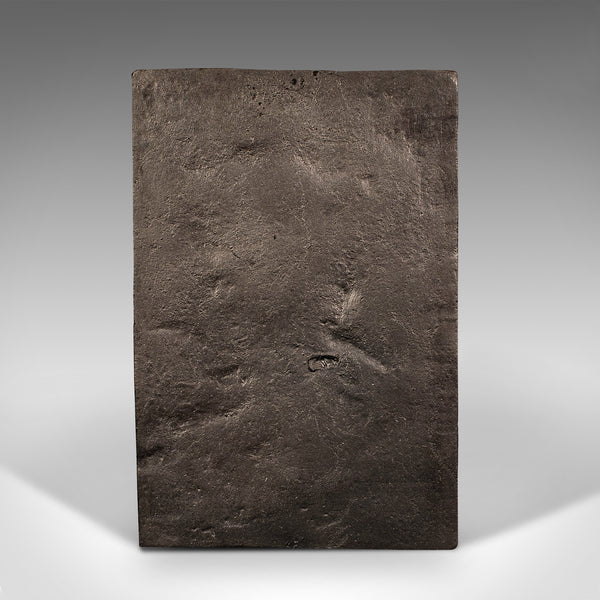 Antique Relief Fire Back, English, Cast Iron Decorative Panel, Victorian, C.1850