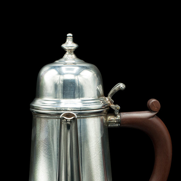 Pair Of Vintage Hot Chocolate Jugs, English, Silver Plate, Coffee Serving Pot