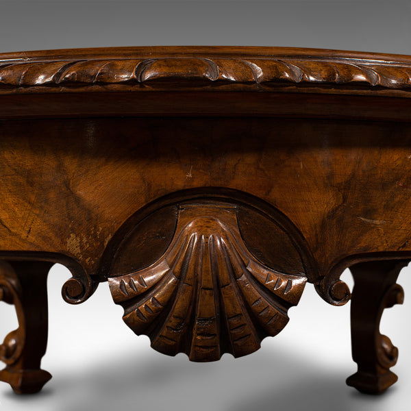 Antique Coffee Table, English, Burr Walnut, Low, Lounge, Magazine, Edwardian