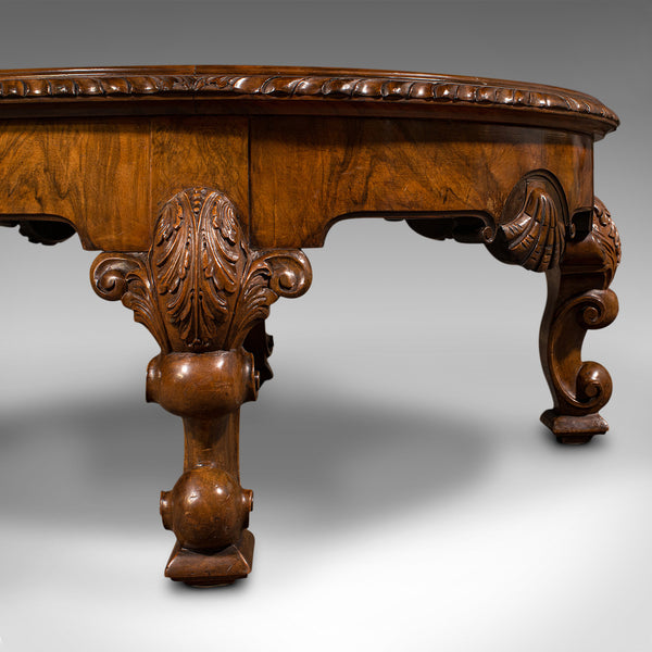 Antique Coffee Table, English, Burr Walnut, Low, Lounge, Magazine, Edwardian