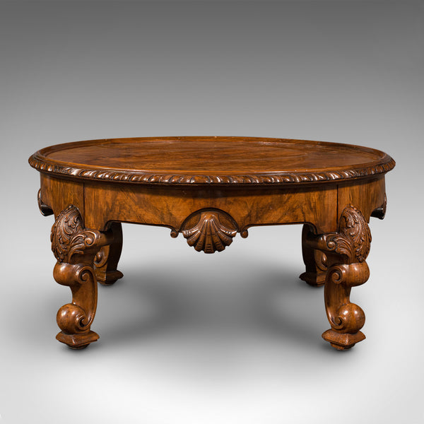 Antique Coffee Table, English, Burr Walnut, Low, Lounge, Magazine, Edwardian