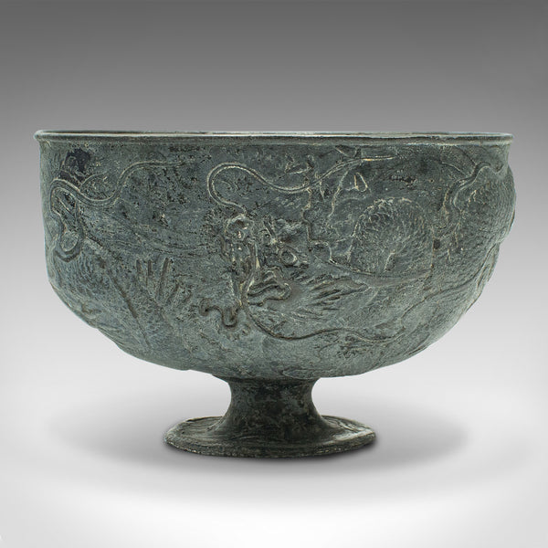Antique Libation Cup, Chinese, Lead Alloy, Decorative Bowl, Victorian, C.1880