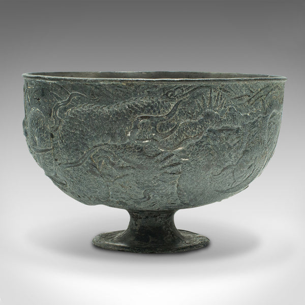 Antique Libation Cup, Chinese, Lead Alloy, Decorative Bowl, Victorian, C.1880