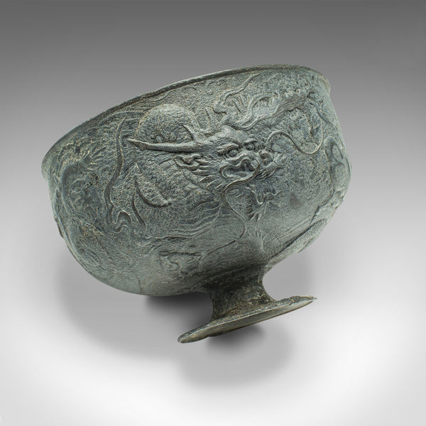Antique Libation Cup, Chinese, Lead Alloy, Decorative Bowl, Victorian, C.1880
