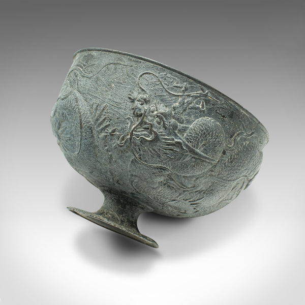 Antique Libation Cup, Chinese, Lead Alloy, Decorative Bowl, Victorian, C.1880