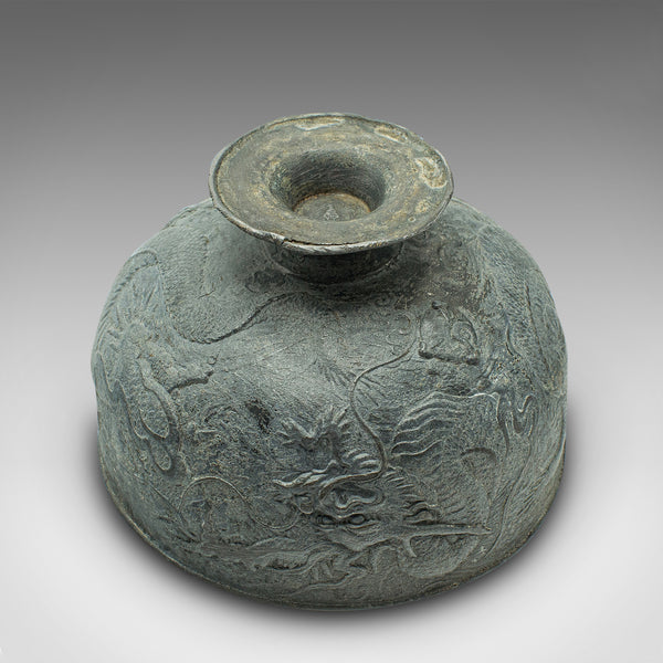 Antique Libation Cup, Chinese, Lead Alloy, Decorative Bowl, Victorian, C.1880