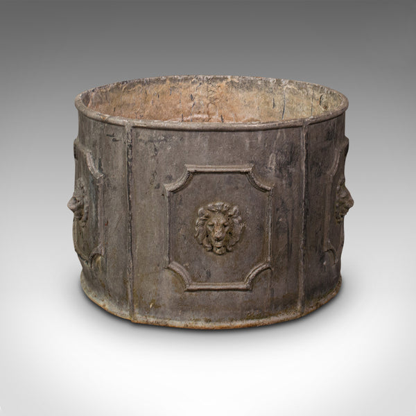 Pair Of Heavy Antique Planters, English, Lead, Planting Pot, Victorian, C.1850