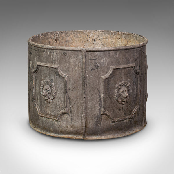Pair Of Heavy Antique Planters, English, Lead, Planting Pot, Victorian, C.1850