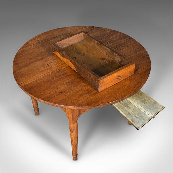 Antique Provencal Baker's Table, French, 4 Seat, Kitchen, Boulangerie, Victorian