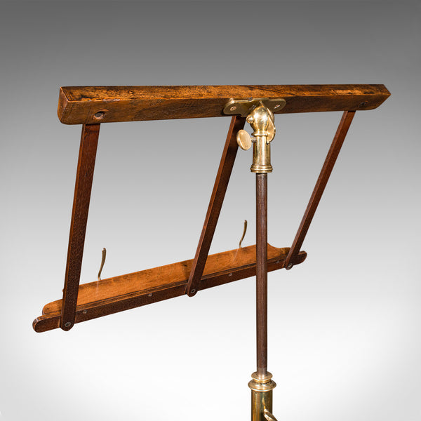 Antique Music Stand, English, Adjustable, Recital, Lectern Rest, Victorian, 1870